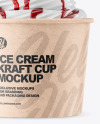 Ice Cream Kraft Cup w/ Berry Topping Mockup