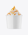 Ice Cream Glossy Cup w/ Caramel Topping Mockup