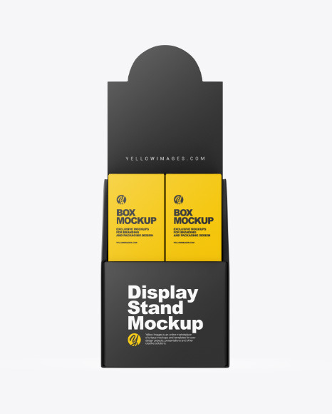 Plastic Display Stand w Boxes Mockup - Floor signage mockup