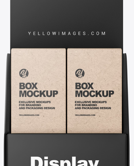 Plastic Display Stand w/ Boxes Mockup