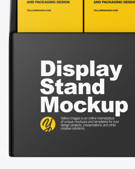 Plastic Display Stand w/ Boxes Mockup