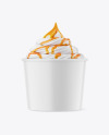 Ice Cream Matte Cup w/ Caramel Topping Mockup