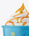 Ice Cream Matte Cup w/ Caramel Topping Mockup