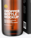Frosted Amber Glass Dropper Bottle w/ Paper Box Mockup Frosted Amber Glass Dropper Bottle w/ Paper Box Mockup