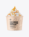 Ice Cream Kraft Cup w/ Caramel Topping Mockup