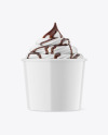 Ice Cream Glossy Cup w/ Chocolate Topping Mockup