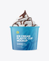 Ice Cream Matte Cup w/ Chocolate Topping Mockup