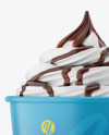 Ice Cream Matte Cup w/ Chocolate Topping Mockup