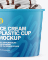 Ice Cream Matte Cup w/ Chocolate Topping Mockup