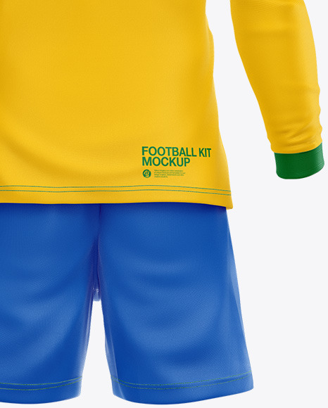 Football Kit Long Sleeve Mockup – Back View