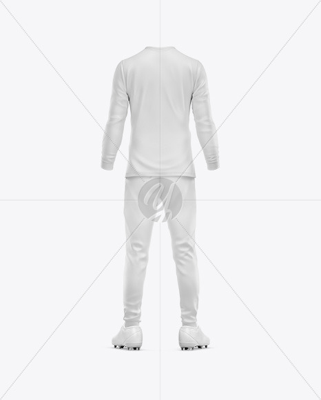 Football Kit Long Sleeve Mockup - Back View