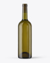 Antique Green Glass Bottle With White Wine Mockup