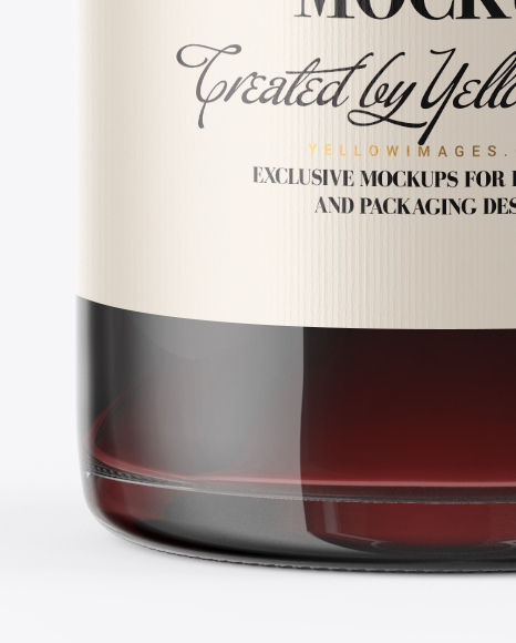 Clear Glass Red Wine Bottle With Cork Mockup