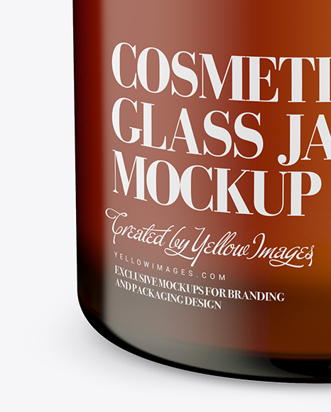 Cosmetic Jar Mockup - Front View (High Angle Shot)