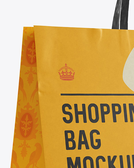 Paper Shopping Bag Mockup - Halfside View (Eye-Level Shot)