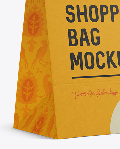 Paper Shopping Bag Mockup - Halfside View (Eye-Level Shot)