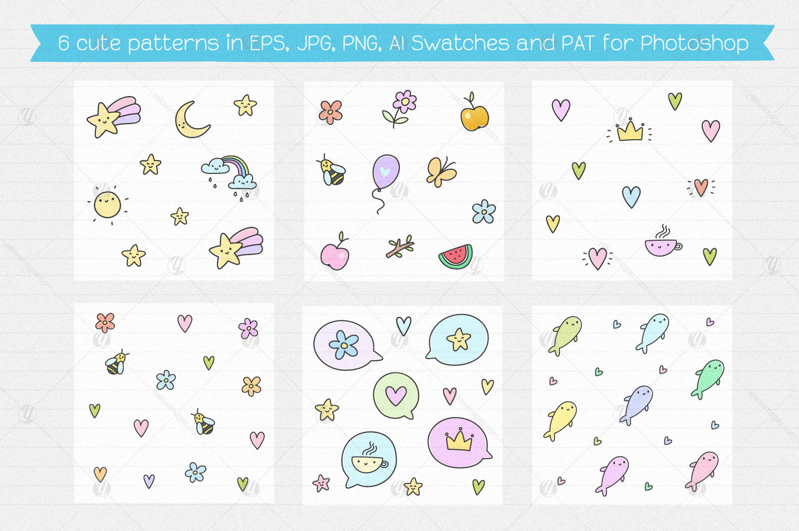 Cute Creatures Vector Set