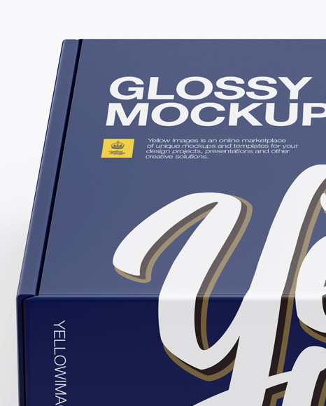 Glossy Box Mockup (High-Angle Shot)