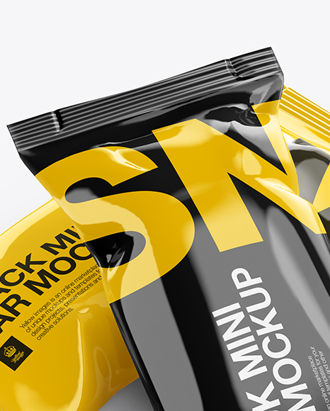 Two Glossy Snack Bars Mockup