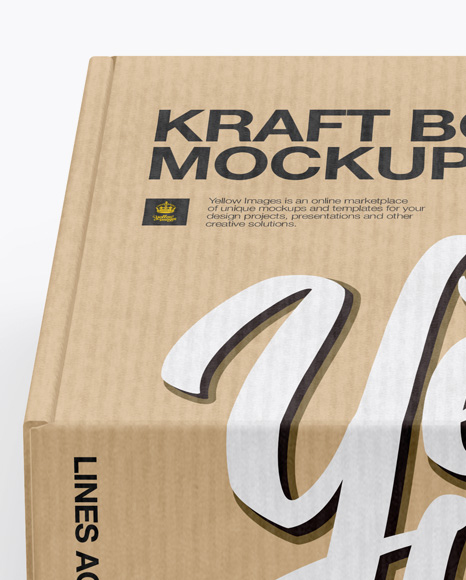 Kraft Box Mockup (High-Angle Shot)