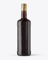 Amber Glass Bottle with Black Rum Mockup