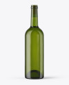 Green Glass Bottle With White Wine Mockup