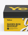 Paper Shoes Box Mockup - Front View (High-Angle Shot)