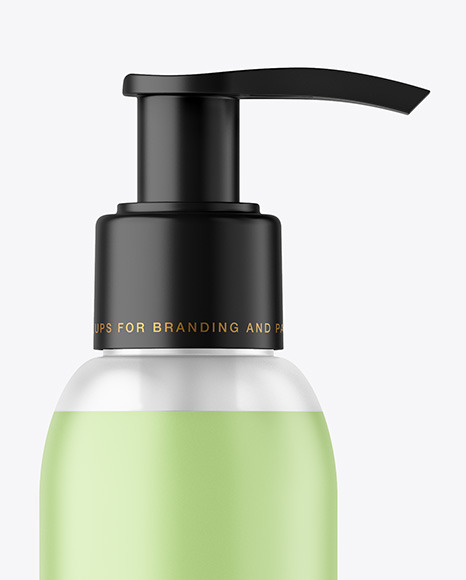 Frosted Cosmetic Bottle with Pump Mockup