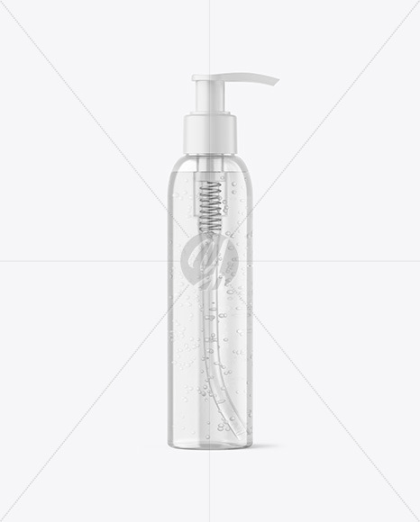Clear Cosmetic Bottle with Pump Mockup