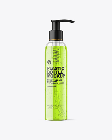 Color Liquid Cosmetic Bottle with Pump Mockup