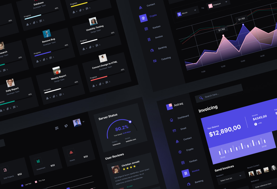 Astraq - Elegant Minimalist Admin XD