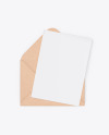 Kraft Envelope W/ Paper Mockup