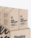 Kraft Display Stand w/ Boxes Mockup