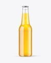 Clear Glass Lager Beer Bottle Mockup