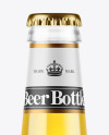 Clear Glass Lager Beer Bottle Mockup