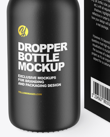 Ceramic Dropper Bottle w/ Paper Box Mockup Ceramic Dropper Bottle w/ Paper Box Mockup