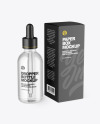 Clear Glass Dropper Bottle w/ Paper Box Mockup Clear Glass Dropper Bottle w/ Paper Box Mockup