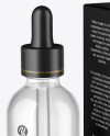 Clear Glass Dropper Bottle w/ Paper Box Mockup Clear Glass Dropper Bottle w/ Paper Box Mockup