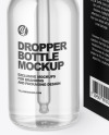 Clear Glass Dropper Bottle w/ Paper Box Mockup Clear Glass Dropper Bottle w/ Paper Box Mockup