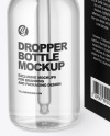 Clear Glass Dropper Bottle w/ Paper Box Mockup