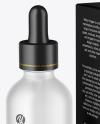 Frosted Glass Dropper Bottle w/ Paper Box Mockup