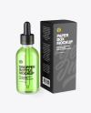 Clear Glass Dropper Bottle w/ Paper Box Mockup Clear Glass Dropper Bottle w/ Paper Box Mockup