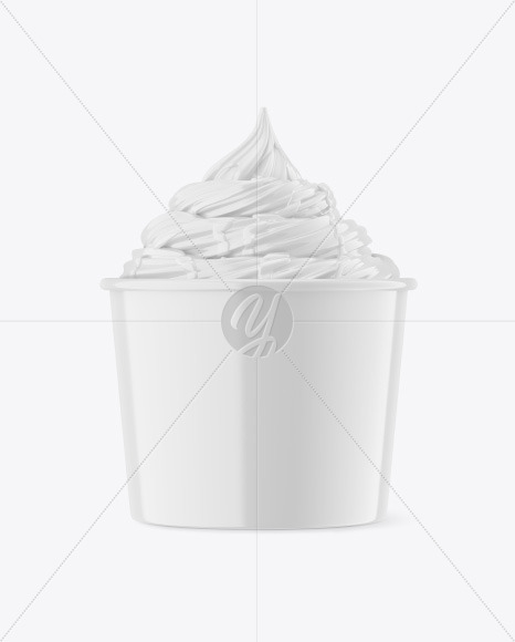 Ice Cream Glossy Cup Topping Mockup