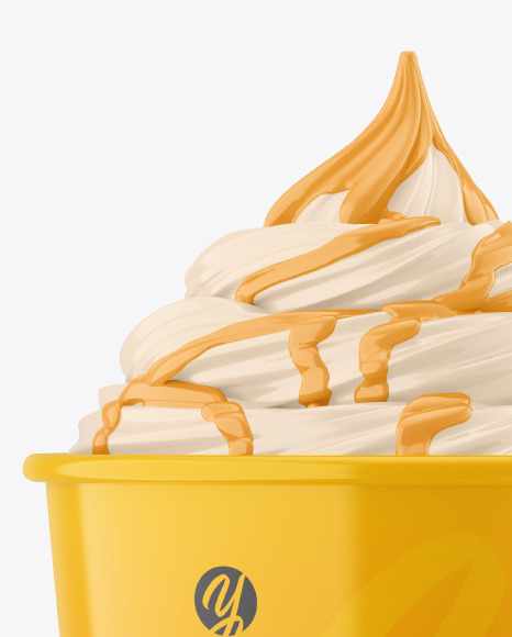 Ice Cream Glossy Cup Topping Mockup