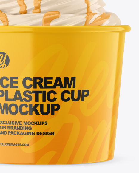 Ice Cream Glossy Cup Topping Mockup