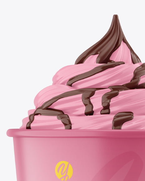 Ice Cream Matte Cup Topping Mockup