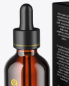 Amber Glass Dropper Bottle w/ Paper Box Mockup Amber Glass Dropper Bottle w/ Paper Box Mockup