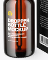 Amber Glass Dropper Bottle w/ Paper Box Mockup Amber Glass Dropper Bottle w/ Paper Box Mockup