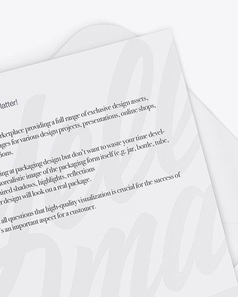 Envelope W/ Paper Mockup
