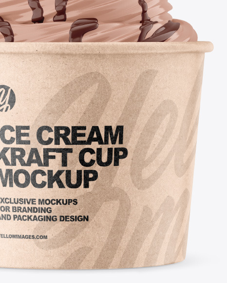 Ice Cream Kraft Cup Topping Mockup